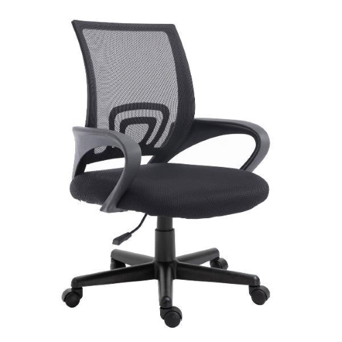 EQUIP SEDIA DA UFFICIO CON SCHIENALE IN RETE ERGONOMICA TRASPIRANTE CON BRACCIOLI NERO